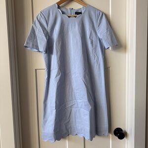 Halogen from Nordstrom Light Blue Scalloped Shift Dress size Small
